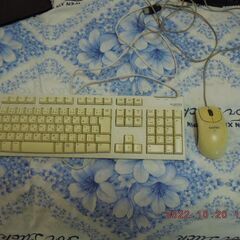マウスとキーボード（黄変あり）ELECOMの画像