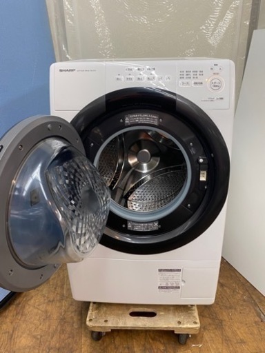 I506 ? 2022年製の美品♪ SHARP ドラム式洗濯乾燥機 （洗濯：7.0㎏ 乾燥：3.5㎏） ⭐ 動作確認済 ⭐ クリーニン