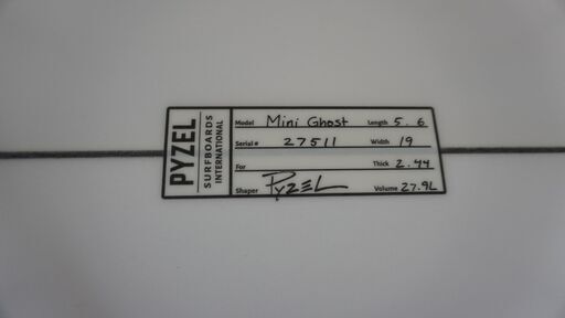 マリンスポーツ Pyzel Mini Ghost PU 5.6  future fin 27.9L