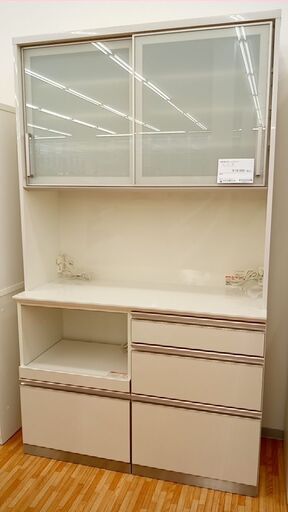 ★ジモティ割あり★ 綾野製作所 レンジボード ホワイト H208×D48.5×W120.5 クリーニング済み YJ677