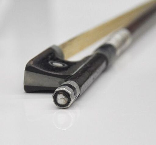 メーカー不明 バイオリン 弓 4/4 約76cm 64.5g 丸弓 蝶貝象嵌 パリジャンアイ 札幌市 清田区 平岡