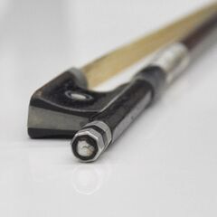 メーカー不明 バイオリン 弓 4/4 約76cm 64.5g 丸弓 蝶貝象嵌 パリジャンアイ 札幌市 清田区 平岡の画像