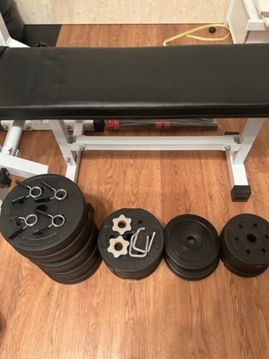 【最終価格】トレーニングベンチセット　プレート　合計43kg