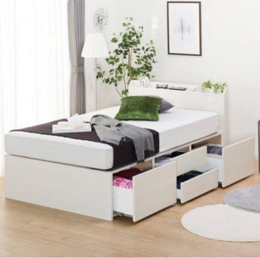 ニトリ 収納付きセミダブルベッド フレーム