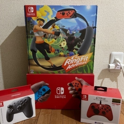 switch本体と周辺機器　リングフィットの付属品