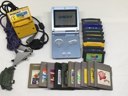 ゲームボーイアドバンスSP 水色 中古品 20 ソフト付き