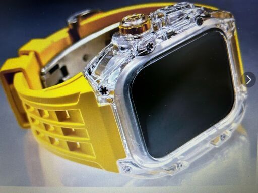 Y★Apple Watch バンド　FKMラバーベルト　クリアケース　カバー