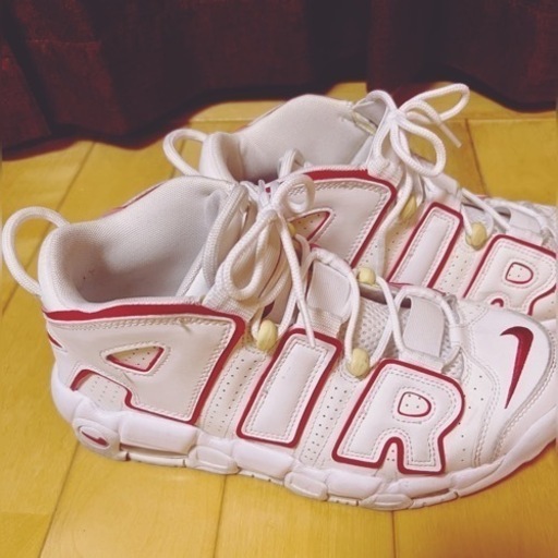 NIKE エアモアアップテンポホワイト/バーシティレッド26cm