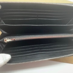 COACH long wallet C4452 black signature outlet product with box and paper bagの画像