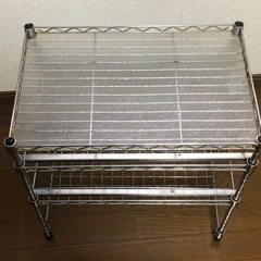 スライド式　スチールラック　2段　錆アリの画像