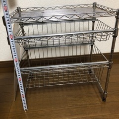 スライド式　スチールラック　2段　錆アリの画像