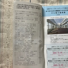 近鉄株主優待券の画像