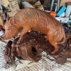 特大 木彫り猪