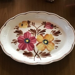 レトロ　花柄 大皿