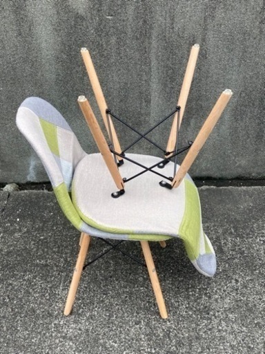 定価30,148円！後藤家具物産  2脚セット！ダイニングチェア グリーン 座高46cm ファブリックチェアー GR ビーチ材、アイアン脚部フレーム ヨーデル グリーン