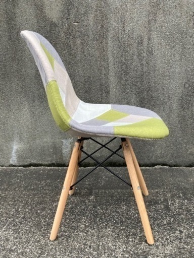 定価30,148円！後藤家具物産  2脚セット！ダイニングチェア グリーン 座高46cm ファブリックチェアー GR ビーチ材、アイアン脚部フレーム ヨーデル グリーン