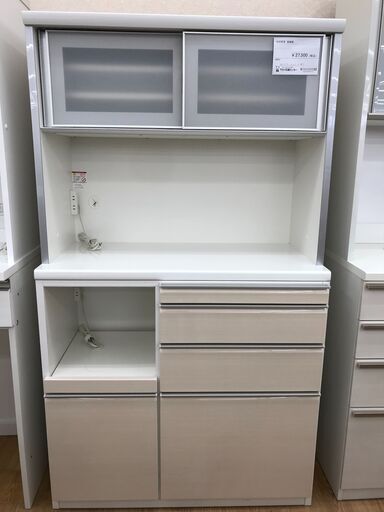 ★ジモティ割あり★ 松田家具 食器棚 白 H175×W100×D52 クリーニング済み KJ3051