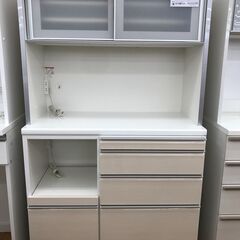 ★ジモティ割あり★ 松田家具 食器棚 白 H175×W100×D52 クリーニング済み KJ3051