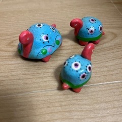 亀の置物　親子