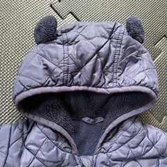 くま耳ロンパースアウター　60の画像