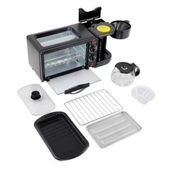 3 in 1電気朝食機 トースター コーヒーメーカー ミニ オーブン 家庭用パンの画像