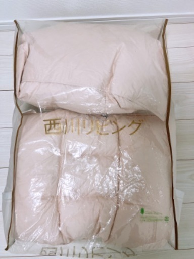 ※取引成立※【美品】西川　羽毛布団　シングル 枕付き　ピンク　布団　急募！