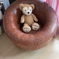 1人用ソファ　茶色　小さめ　アンティーク