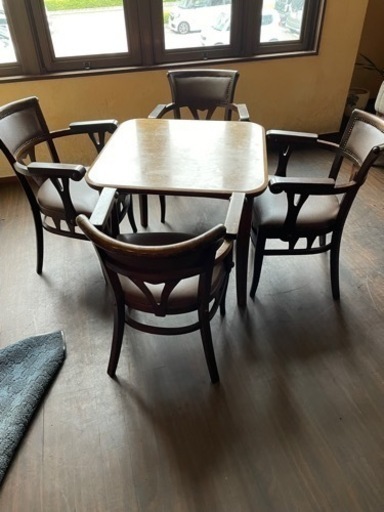 [9/26締切] ⭐︎アンティーク机 1個 イス4個セット⭐︎②