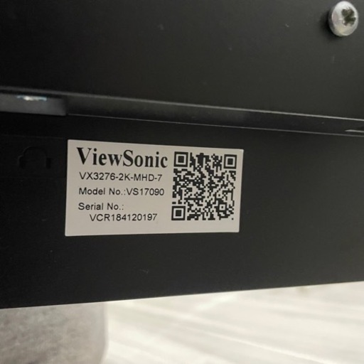 ViewSonic 31.5型ワイドモニター WQHD IPSパネル搭載 超薄型デザイン液晶ディスプレイ　VX3276-2K-MHD-