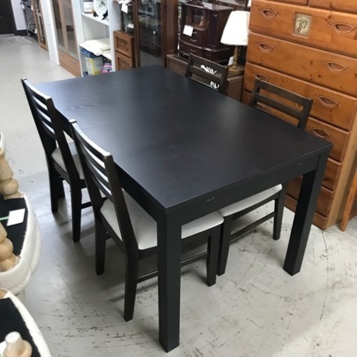 k2309-774 ダイニングテーブル　バタフライ　椅子4脚　キズ有り　スライド固い　現状渡し