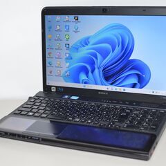 中古ノートパソコン Windows11+office 新品爆速SSD256GB SONY VPCCB48FJ core i5-2450M/メモリ8GB/15.6インチ/ブルーレイ/HDMI/無線内蔵/便利なソフト