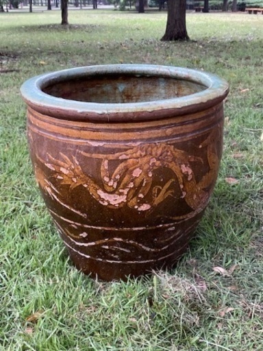 ◎お値下げしました‼️ ピータン 甕 壺 メダカ 陶器 植物鉢 金魚鉢