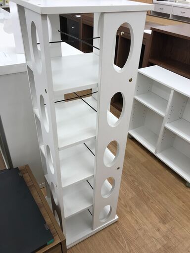 ★ジモティ割あり★  ディスプレイ棚 白 H114×W35×D35 クリーニング済み KJ3081