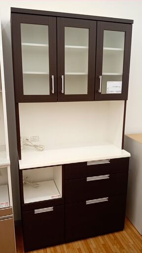 ★ジモティ割あり★ NITORI レンジボード ダークブラウン H201×D43×W100 クリーニング済み YJ688