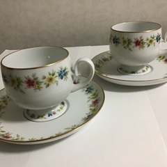 綺麗な中古　レトロなノリタケコーヒーカップ&ソーサーの画像