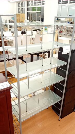 ★ジモティ割あり★  本棚 グレー H181×D39×W84 クリーニング済み YJ689
