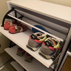 シューズ　収納　ボックス　靴　鏡付きの画像