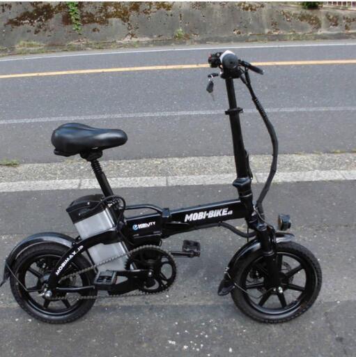 フル電動自転車 MOBI-BIKE48 アクセル付き モペット 折りたたみ自転車