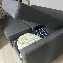Ikea FRIHETEN フリーヘーテン コーナーソファベッド収納付き、スキフテボーダークグレー の画像