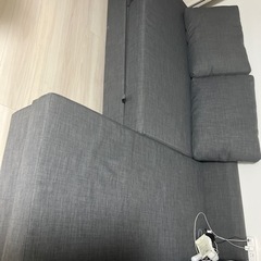 Ikea FRIHETEN フリーヘーテン コーナーソファベッド収納付き、スキフテボーダークグレー の画像