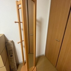 回転式　ミラー　ハンガーラック　
