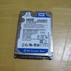 動作確認済み WDC WD6400BPVT  640GB 2.5...
