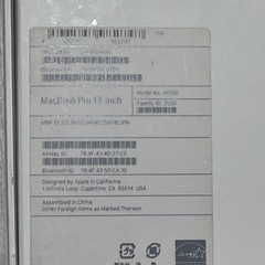 【ジャンク品】Apple MacBook Pro 13インチ　Touch Barの画像