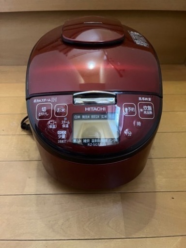 美品 2016年製 日立 圧力＆スチームIHタイプ ジャー炊飯器 RZ-SG10J レッド 5.5合炊き 炊飯容量1.0L
