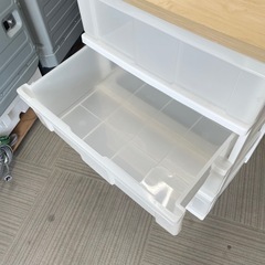【美品‼️】アイリスオーヤマ 56cm幅4段ウッドトップチェスト タンス 衣類収納家具 プラケースの画像