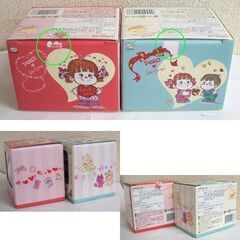 未使用品 不二家 ペコちゃん ペコラブリーマグ 2つセット 水森亜土 コラボ 2012 ハート菓子缶付き　マグカップ 2種 2絵柄 ポコちゃん コレクション ☆ PayPay(ペイペイ)決済可能 ☆ 札幌市 豊平区 平岸の画像
