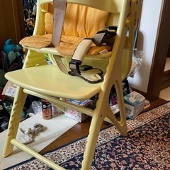大和屋 yamatoya ベビーチェア ハイタイプ 木製 クリー...