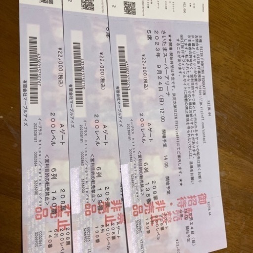 今日限定‼️RIZINチケット