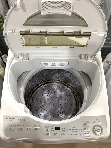 全自動洗濯機 SHARP ES-GV9C-N 9.0kg 2019年製 フタ傷有　入荷致しました！