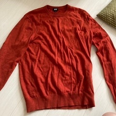 UNIQLOオレンジのニットMサイズ【メンズ】